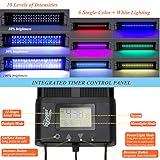 hygger Auto On Off 48-55 Inch LED Aquarium Light Extendable Dimable 7 Colors Full Spectrum Light Fixture for Freshwater Planted Tank Build in Timer Sunrise Sunset