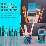 U.S. Art Supply Brush Cleaner and Restorer, 16 Ounce Bottle - Quickly Cleans Paint Brushes, Airbrushes, Art Tools - Cleaning Solution to Remove Dried On Acrylic, Oil and Water-Based Paint Colors