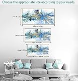 Abstract Wall Art For Living Room Large Size Framed Navy Blue Canvas Wall Art Abstract Wall Decor Abstract Art Paintings Fantasy Colorful on White Background Modern Artwork Decor for Bedroom Bathroom