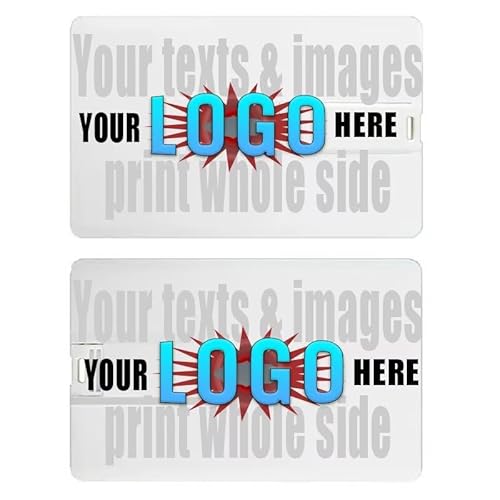 Custom Logo USB Flash Drive in Credit Card Shape, Personalised Memory Stick in Bulk for Promotion(50pcs, 2GB)