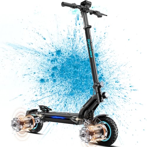 Skycore RS3 Electric Scooter Adults - Max 40 MPH, 3200W Dual Motors, Max 40 Miles Long Range, Double Suspension, Double Braking System, Foldable, LCD Display - Scooter for Adults