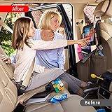 Helteko Backseat Car Organizer, Kick Mats Back Seat Protector with Touch Screen Tablet Holder, Back Seat Organizer for Kids, Travel Accessories with 9 Storage Pockets 2 Pack, Black