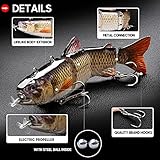 Robotic Swimming Fishing Electric Lures 5.12" USB Rechargeable LED Light Wobbler Multi Jointed Swimbaits Hard Lures Fishing Tackle