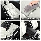 FREESOO Tesla Model 3 Seat Covers 2023-2017 Leather Car Seats Cover Full Set Custom Interior Accessories Blackwhite