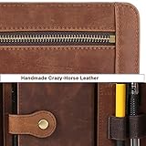 Leather Case for ipad Pro 11" Genuine Leather Multifunctional Smart Folio with Pencil Holder Zipper Pocket for iPad 11 /iPad 10.5/10.2 inch ipad/iPad 9.7