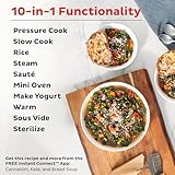 Instant Pot Pro 10-in-1 Pressure Cooker, Slow Cooker, Rice/Grain Cooker, Steamer, Sauté, Sous Vide, Yogurt Maker, Sterilizer, and Warmer, Includes App With Over 800 Recipes, Black, 6 Quart