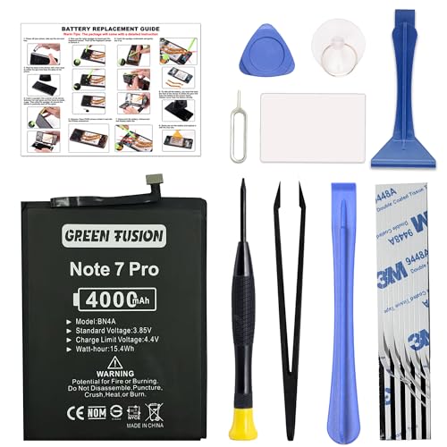 GREEN FUSION for Redmi Note 7 & Note 7 Pro Replacement, with Video Tutorial, BN4A Battery for Redmi Note 7 & Note 7 Pro, with Installation Instruction & Repair Toolkit