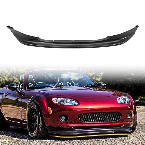 MODILOVER Front Bumper Lip Spoiler Compatible with 2006-2008 Mazda MX-5 Miata, PU GV Style Add-on Front Splitter Air Dam Chin Protector, Black