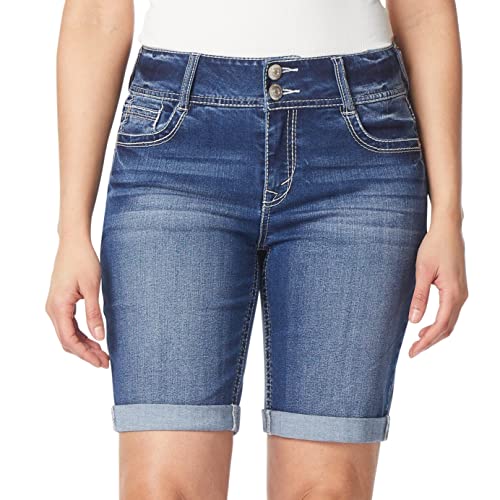 WallFlower Women's Luscious Curvy Mid-Rise Denim Insta Stretch Juniors 3", 5" Shorts, Sizes 0 to 24, 9" Jenna Bermuda, 11