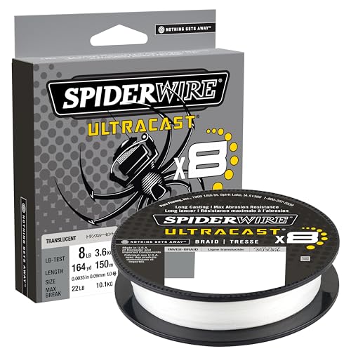 SpiderWire Superline Ultracast Braid, Invisibraid-Translucent, 8lb | 3.6kg, 328yd | 300m Fishing Line