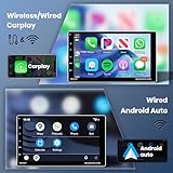 2G 64G Android Car Stereo Single Din Touch Screen Wireless Carplay Android Auto, Rimoody 9 Inch Touch Screen Android 1 din Car Radio with WiFi GPS Navigation Bluetooth FM Radio + Backup Camera