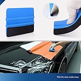 EHDIS 10pcs Vinyl Squeegee 4 Inch Car Vinyl Scraper Decal Applicator Window Tint Wallpaper Smoothing Tool with Black Fabric Felt Edge-Blue