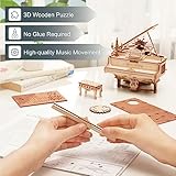 ROKR 3D Wooden Puzzles for Adults 223pcs Piano Model Kit 1:20 Scale Building Puzzles Wooden Music Box Unique Gift for Men Women Hobbies for Birthday Christmas