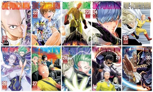 One-Punch Man Manga Series 10-Book Collection Set (Vol.21 to Vol.30) - Action-Packed Superhero Saga Continues with Epic Battles and Explosive Power