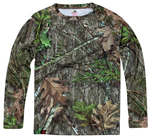 Mossy Oak Standard Men's Hunting Shirt Camo Clothes Long Sleeve, Obsession, Large