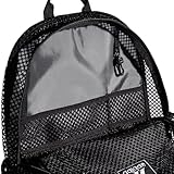 adidas Hermosa Mesh Backpack, See-Through Transparent Clear Festival Bag, Black/White/2.0, One Size