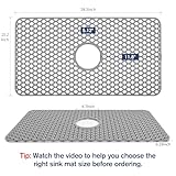 Snuggery Silicone Sink Protector 28.5"x15.2" Center Drain Hole, Heat Resistant Non-slip Dishwasher Suitable, Large Mat for Bottom of Farmhouse Kitchen Stainless Steel Sink