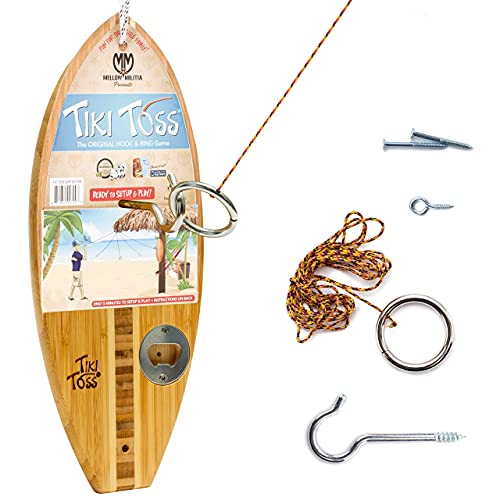 Ring Toss Game for Adults – 13 Inch Surfboard Edition - Hook and Ring Game for Outdoor & Indoor Use, Gift for Husband, dad, College Boys, Easter Basket Stuffers Gifts