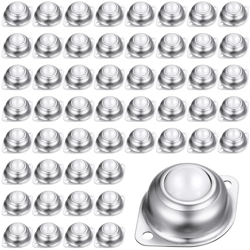 Gisafai 60 Pcs Roller Ball Transfer Bearing Nylon Round Ball Transfer Unit Universal Casters for Conveyor Roller Stand Transmission System Furniture (1 Inch)