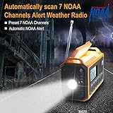 Raynic Emergency Radio, 5000mAh/18500mWh Weather Radio, Solar Hand Crank Radio with AM/FM/SW/NOAA Alert, Cell Phone Charger, Headphone Jack, Flashlight and SOS Siren