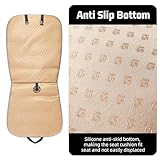 2PCS Car Seat Cushion Luxury Plush Seat Covers for Front Car Seat Bottom+Backrest,Seat Cushion Protector Universal Warm in Winter Works with Sedan SUV Pickup Minivan (Beige)