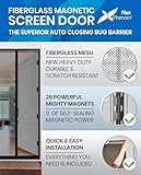 Flux Phenom Upgraded Screen Door Mesh 38x82 Inch – Easy Install, Strong Magnet Strength, Pet Tested, Hands-Free Entry, Door Screen Magnetic Closure, Keeps Bugs Out