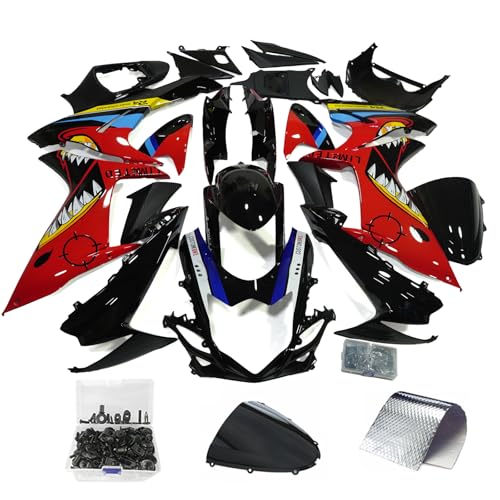 ZXMOTO Red Shark Painted Fairings Kit Fit for Suzuki GSXR 600 GSXR 750 2011-2024 2012 2013 2014 2015 2016 2017 2018 2019 2020 2021 2022 2023 2024 ABS Plastics Bodywork Fairings K11