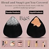 BLEND & SNAP Mini Velour Triangle Makeup Puff for Smooth & Flawless Coverage – Blotting Sponge for Foundation & Concealer/Powder Press Pad – Precision Tip for Easy Application (2-pack)