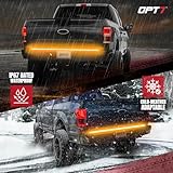 OPT7 60" Redline Triple Row LED Tailgate Light Bar w/Sequential Amber Turn Signal - Weatherproof Rigid Aluminum Frame Light Strip for Trucks - No Drill Install - Full Function Reverse Brake Running