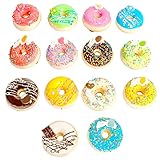 14 Pcs Fake Donuts Realistic Artificial Donuts Model Simulation Cake Food Desserts for Doughnut Party Food Decoration Studio Prop DIY Decoration