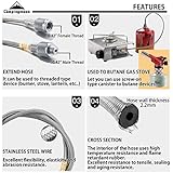 CAMPINGMOON Camping Gas Stove Adapter Convert EN417 Lindal Valve to Butane Gas Stove with Extend Hose Z13/Z16