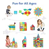 Anbalulu Magnetic Tiles, 63PCS Magnetic Blocks for Kids, Magnet Building Set, Construction Building Set,STEM Sensory Educational Toys Gift for Toddlers Kids 3 4 5 6 7 8 9 Year Old