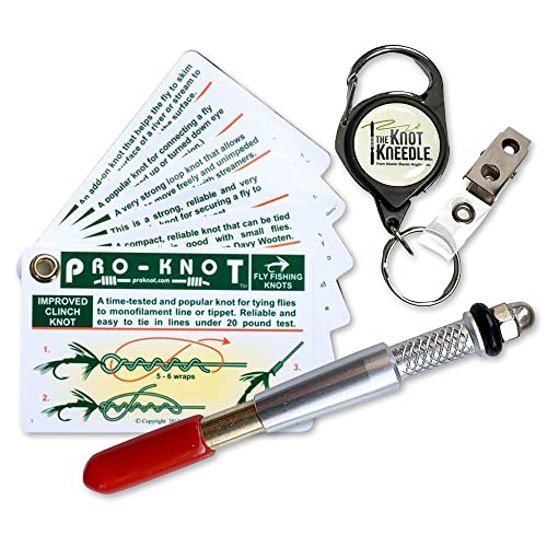 Knot Kneedle Knot Tyer - Fishing Knotter with Pro-Knot Fly Fishing Knot Guide - Fast Threader for Tying Knots - Knot Helper for Fishing Equipment