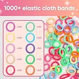 1600 PCS Weaving Loom Bracelet Making Kit Elastic Arts and Crafts Kit for Kids Rainbow Loom Colorful Cloth Bands Fabric Loops Bracelets Kit DIY Ideal for Kids Adults DIY Crafts Supplies