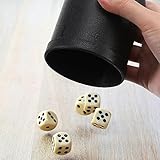 Toyvian 10PCS Rolling Dice Cup Professional Black Dice Cup Cylindrical Dice Box Club Bar Entertainment Game for Party Decor