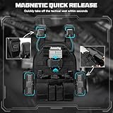 Jueachy Magnetic Tactical Vest for Men: Plate Carrier Vest Quick Release One-Button Disassembly Lightweight Vest MOLLE System Adjustable Breathable Weighted Vest for Training Black