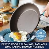 Rachael Ray Cucina Hard Anodized Nonstick Cookware Pots and Pans Set, 12 Piece, Gray with Blue Handles