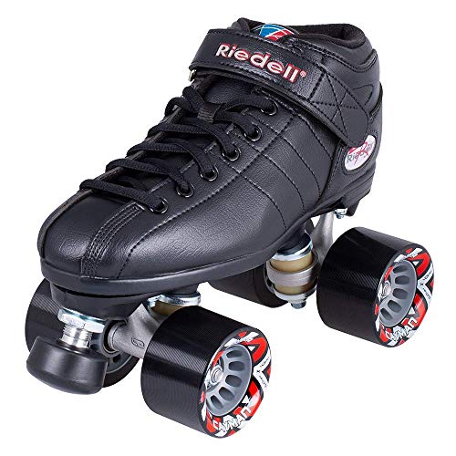 Riedell R3 Roller Skate - Quad Roller Skate for Indoor/Outdoor | Black | Size 10