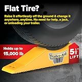 Camco Trailer-Aid Plus - Tandem Trailer Ramp Provides 5 1/2" of Tire Lift — Great for RVs, Campers & More - Must Have Travel Trailer Accessories — Easy to Use, Yellow(21002)