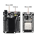 3 Set ESP32 ESP-32S WiFi Development Board NodeMCU ESP-WROOM-32 Microcontroller with ESP32 GPIO Breakout Board 30Pin Type-C Micro USB Dual Interface ESP32 Shield 30P Expansion Board