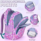 Fimibuke Kid Backpack for School Girl, 3PCS Waterproof Toddler School Bag Cute Bookbag Set with Lunch Box & Pencil Case for Preschool Kindergarten Elementary Back to School Student Ages 3-12, Rainbow