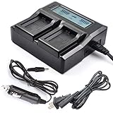 LCD Dual Fast Battery Charger for Sony Cybershot DSC-HX1, DSC-HX100V, DSC-HX200V Digital Camera