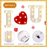 Riakrum Valentine Love Sign LED Alphabet I Love You Light with Heart Marquee and 500 Pieces Plastic Rose Petals Battery Operated Love Letters Sign Gift for Valentines Proposal Home Table Decor