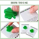 CroBlissful 40 Set St Patrick's Day Lucky Charm Pocket Token with Shamrock Four Leaf Clover Cards Leprechaun Gift Good Luck Pocket Token Keepsake Exchange Gift for Family Friends Coworkers Gifts