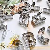 SurgeHai 26-Piece Large Alphabet Cookie Cutter Set (A - Z), Stainless Steel Decorating Tools Letters Fondant Cutter