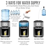 NUNET 3-in-1 Portable Ice Maker Water Dispenser Countertop Built-in Ice Machine 44lbs Ice Daily Top Loading 5 Gallon Hot Cold Water Dispenser w. 4lb Ice Storage & Cleaning Sets, Water Pump