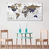 ZEYDRT abstract world map Wall Art of the World Painting Canvas Wall Art for Office Living Room Wall Art Canvas Art Wall Decorations Prints for Background for Home Office Decoration 24"x48"