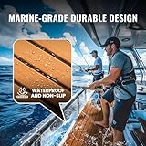 BOSSDECK Boat Flooring - EVA Foam Boat Decking - Self-Adhesive Boat Mat Faux Teak Marine Carpet for Boats RV Yacht Kayak 86.6"x43.3", Brown with Black Lines