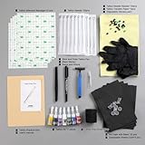 HAWINK Hand Tattoo Poke Stick Kit DIY Tattoo Tool Kit with 7 Ink 20 PCS Needles Aluminum Alloy Pen GK-HW801TN01-1