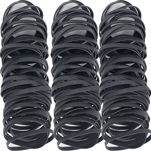AIWOQI Rubber Bands Size #64 - 120 Pieces Elastic Black Bands for Office, Files, Litter Box